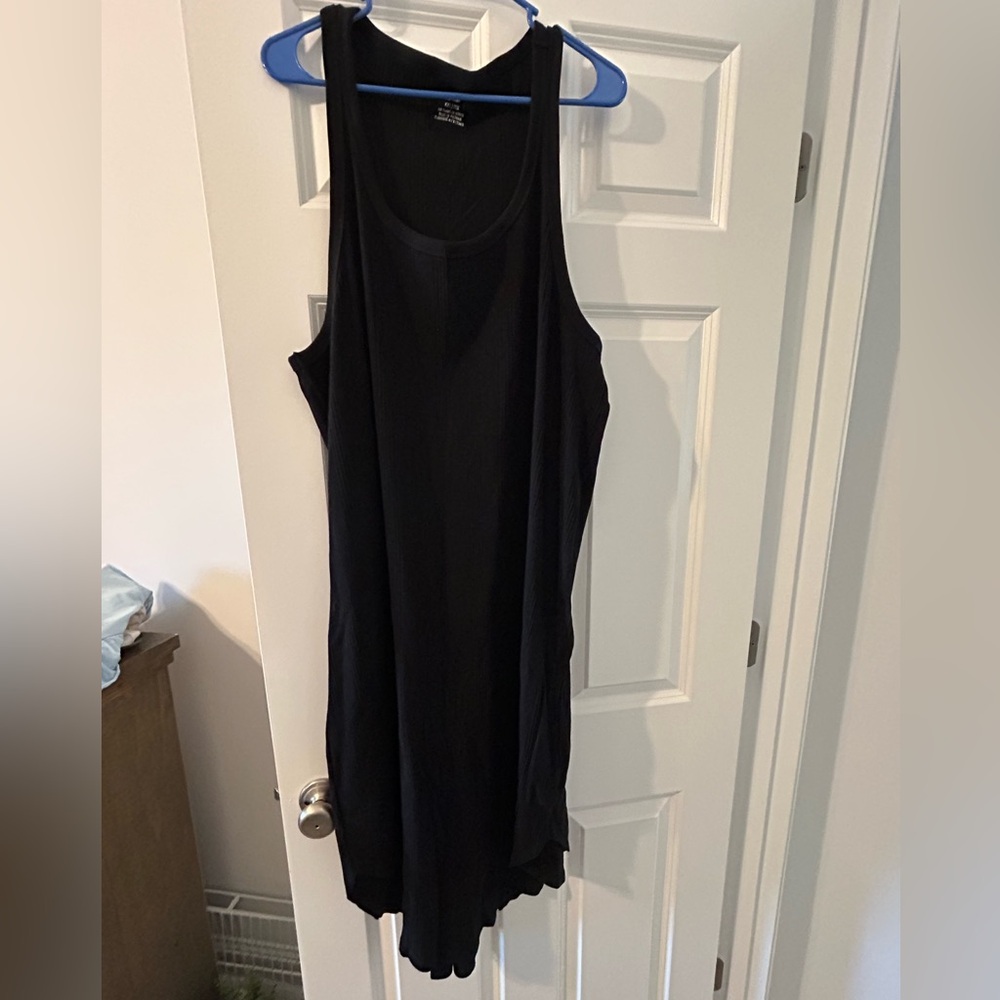 Aerie Sleeveless Dress XXL Black with high-low dress line